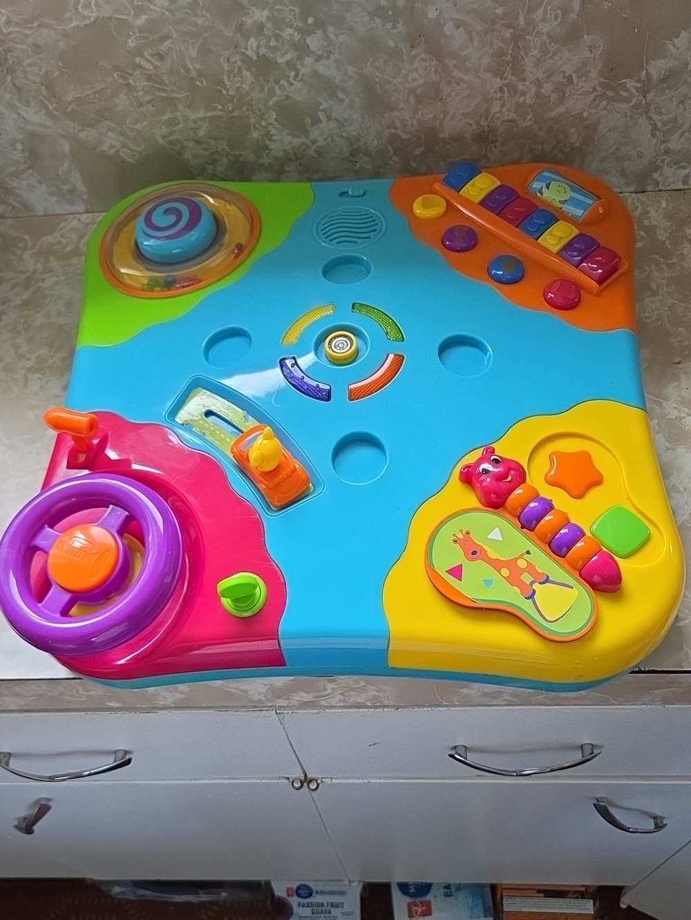 Interactive Multi-Activity Learning Play Panel - Blue, Pink, Orange, Yellow